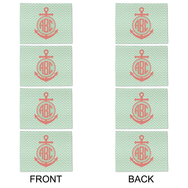Chevron & Anchor Linen Placemat - APPROVAL Set of 4 (double sided)