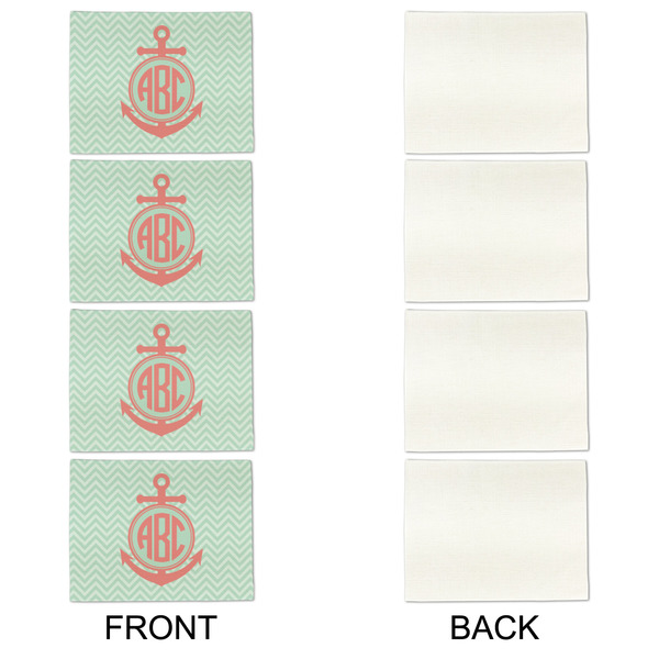 Chevron & Anchor Linen Placemat - APPROVAL Set of 4 (single sided)