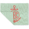 Chevron & Anchor Double-Sided Linen Placemat - Single w/ Monogram