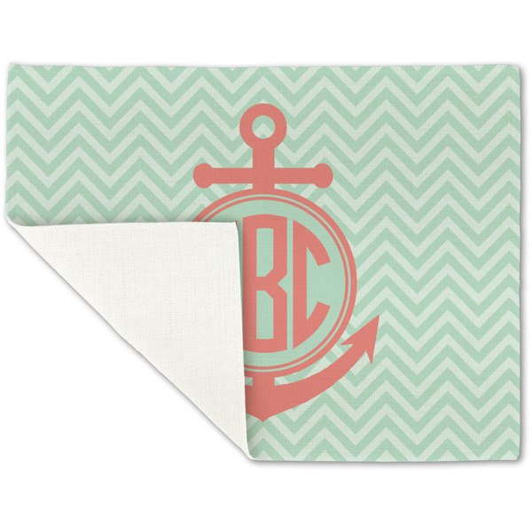 Chevron & Anchor Linen Placemat - Folded Corner (single side)