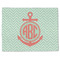 Chevron & Anchor Single-Sided Linen Placemat - Single w/ Monogram