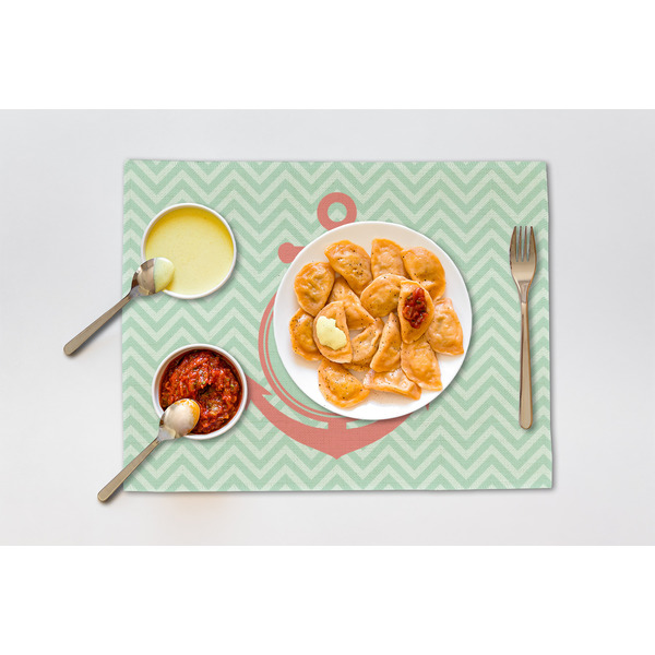 Chevron & Anchor Linen Placemat - Lifestyle (single)