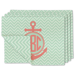 Chevron & Anchor Linen Placemat w/ Monogram