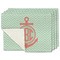 Chevron & Anchor Single-Sided Linen Placemat - Set of 4 w/ Monogram