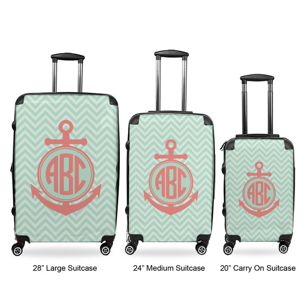 Chevron & Anchor Luggage Bags all sizes - With Handle