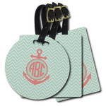 Chevron & Anchor Plastic Luggage Tag (Personalized)