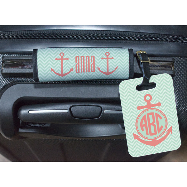 Chevron & Anchor Luggage Wrap & Tag