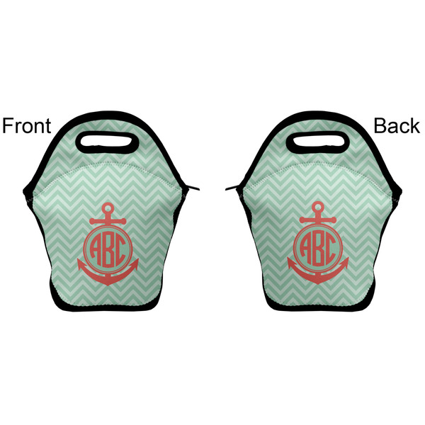 Chevron & Anchor Lunch Bag - Front and Back