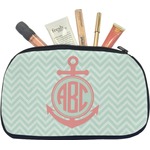 Chevron & Anchor Makeup / Cosmetic Bag - Medium (Personalized)