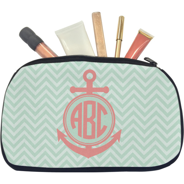 Chevron & Anchor Makeup Bag Medium