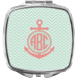 Chevron & Anchor Compact Makeup Mirror (Personalized)