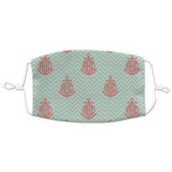 Chevron & Anchor Adult Cloth Face Mask - XLarge (Personalized)