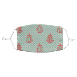 Chevron & Anchor Adult Cloth Face Mask - Standard (Personalized)