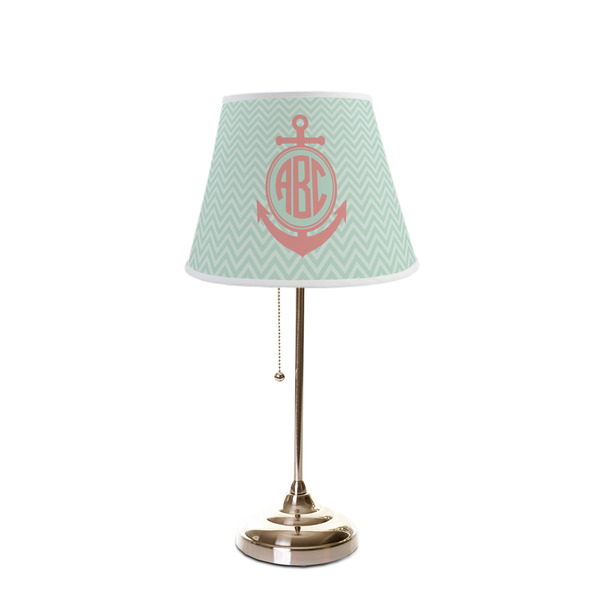 Chevron & Anchor Poly Film Empire Lampshade - On Stand