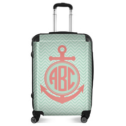 Chevron & Anchor Suitcase - 24" Medium - Checked (Personalized)