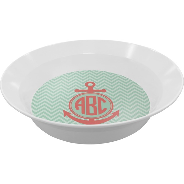 Custom Chevron & Anchor Melamine Bowl (Personalized)