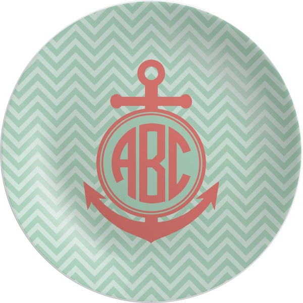 Custom Chevron & Anchor Melamine Plate (Personalized)