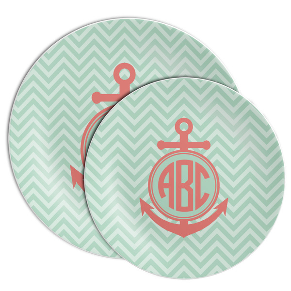 Chevron & Anchor Melamine Plates - PARENT/MAIN