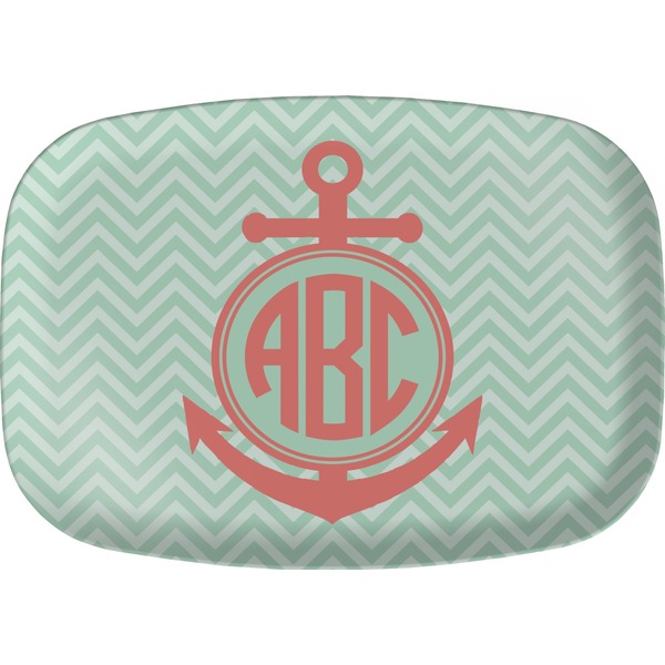 Custom Chevron & Anchor Melamine Platter (Personalized)