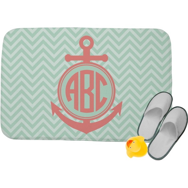 Custom Chevron & Anchor Memory Foam Bath Mat (Personalized)