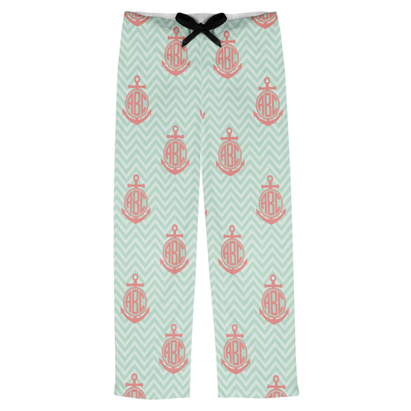 Custom Chevron & Anchor Mens Pajama Pants - S (Personalized)