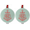 Chevron & Anchor Metal Ball Ornament - Front and Back