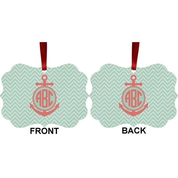 Chevron & Anchor Metal Benilux Ornament - Front and Back (APPROVAL)