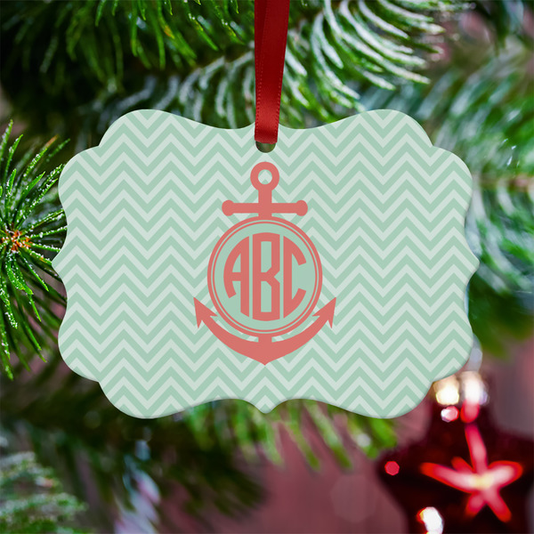 Chevron & Anchor Metal Benilux Ornament - Lifestyle