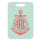 Chevron & Anchor Metal Luggage Tag - Front Without Strap