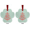 Chevron & Anchor Metal Paw Ornament - Front and Back