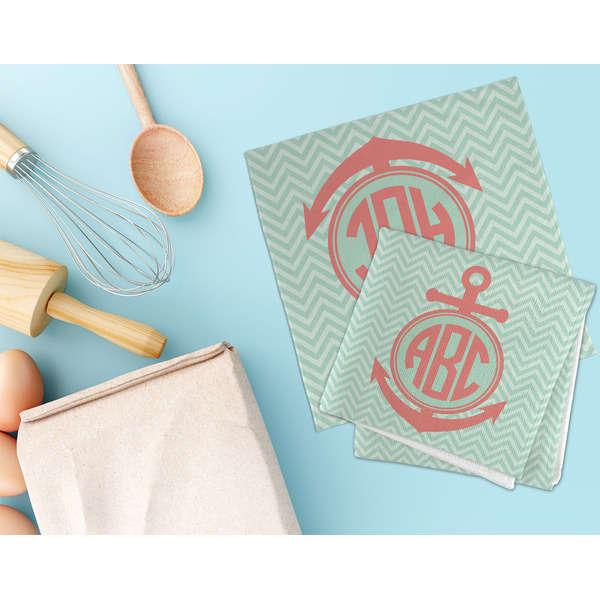 Chevron & Anchor Microfiber Dish Rag - LIFESTYLE