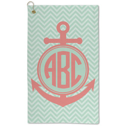 Chevron & Anchor Microfiber Golf Towel - Large (Personalized)