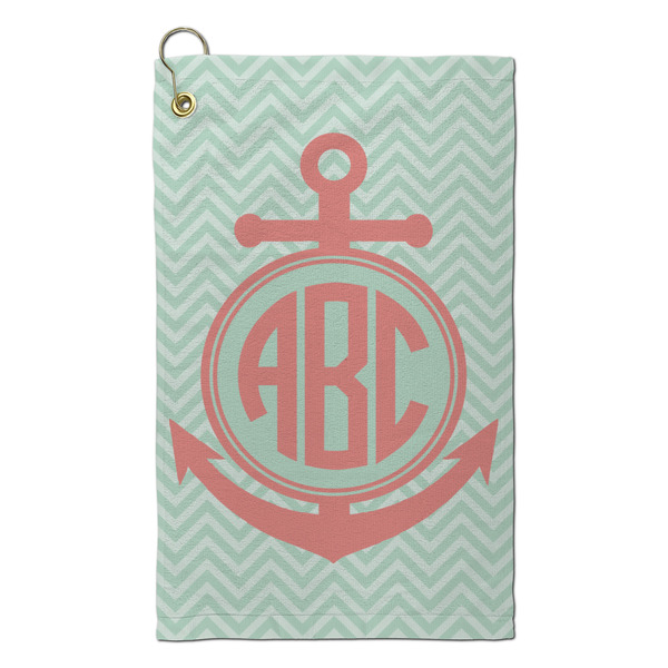 Custom Chevron & Anchor Microfiber Golf Towel - Small (Personalized)
