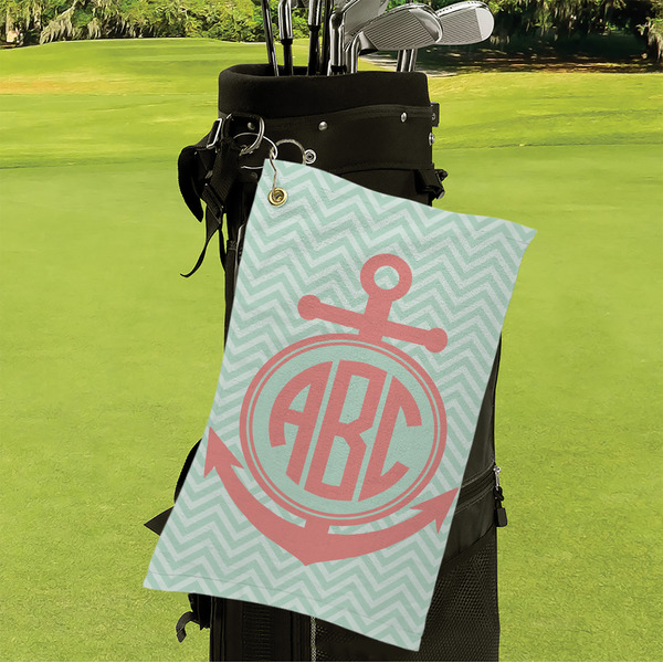 Chevron & Anchor Microfiber Golf Towels - Small - LIFESTYLE