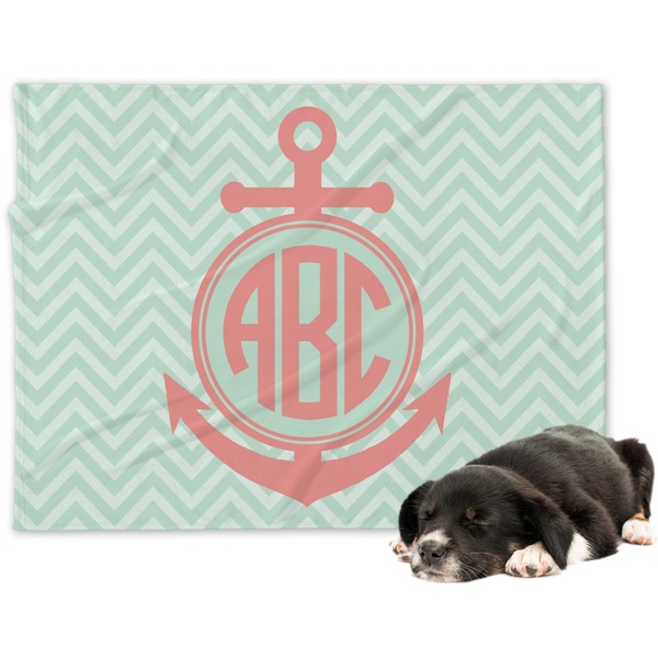 Custom Chevron & Anchor Dog Blanket (Personalized)