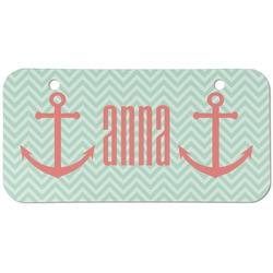 Chevron & Anchor Mini/Bicycle License Plate (2 Holes) (Personalized)