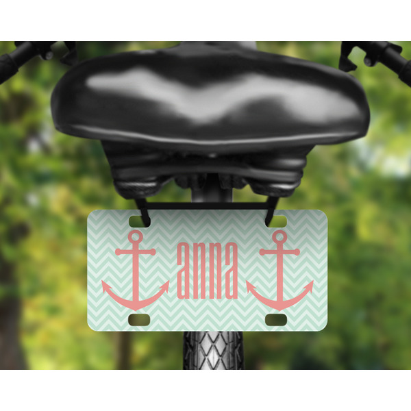 Chevron & Anchor Mini License Plate on Bicycle