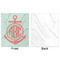 Chevron & Anchor Minky Blanket - 50"x60" - Single Sided - Front & Back