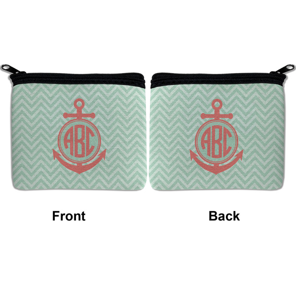 Chevron & Anchor Neoprene Coin Purse - Front & Back (APPROVAL)