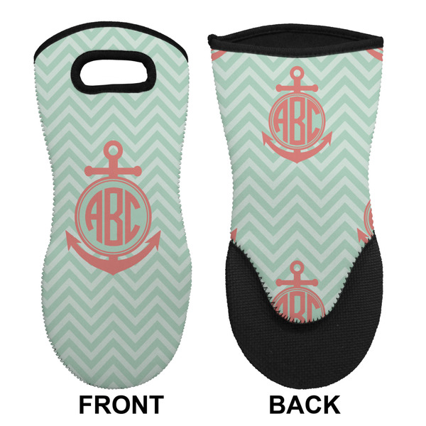 Chevron & Anchor Neoprene Oven Mitt (Front & Back)
