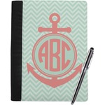 Chevron & Anchor Notebook Padfolio - Large w/ Monogram
