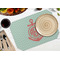 Chevron & Anchor Octagon Placemat - Single front (LIFESTYLE) Flatlay