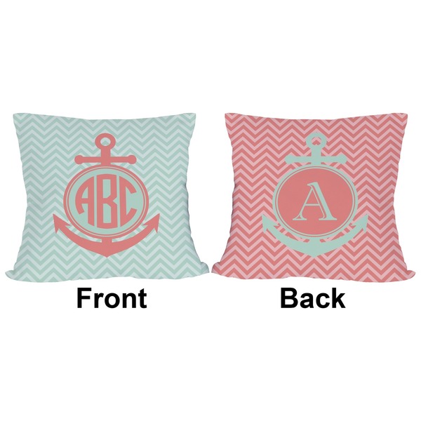 Chevron & Anchor Outdoor Pillow - 18x18