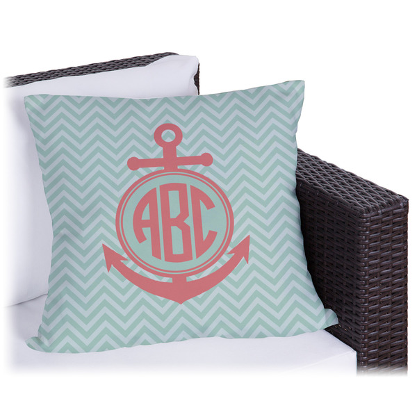 Custom Chevron & Anchor Outdoor Pillow (Personalized)