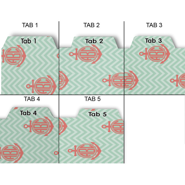 Chevron & Anchor Page Dividers - Set of 5 - Approval