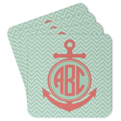 Chevron & Anchor Paper Coasters w/ Monograms