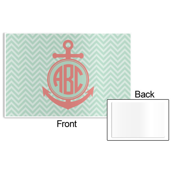 Chevron & Anchor Disposable Paper Placemat - Front & Back