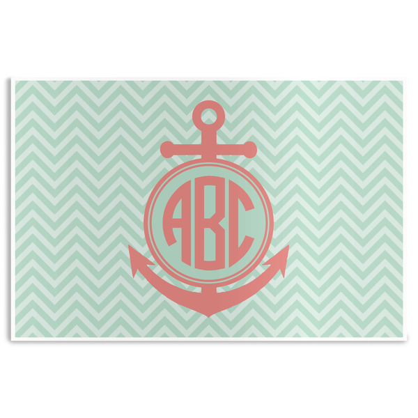 Custom Chevron & Anchor Disposable Paper Placemats (Personalized)