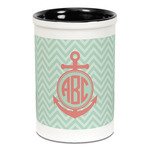 Chevron & Anchor Ceramic Pencil Holders - Black