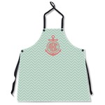 Chevron & Anchor Apron Without Pockets w/ Monogram